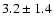 $3.2\pm1.4$