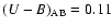 $(U-B)_{\rm AB}=0.11$