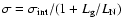 $\sigma= \sigma_{\rm int} / (1+L_{\rm g}/L_{\rm N})$