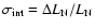 $\sigma_{\rm int}=\Delta L_{\rm N}/L_{\rm N}$