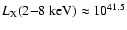 $L_{\rm X}(2{-}8~{\rm keV}) \approx 10^{41.5}$