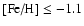 $\mbox{[Fe/H]}\le -1.1$