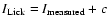 $I_{\rm Lick}=I_{\rm measured}+c$