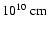 $10^{10}~{\rm cm}$