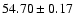 $54.70\pm0.17$