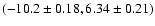 $(-10.2\pm0.18, 6.34\pm0.21)$