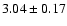 $3.04\pm0.17$