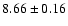 $8.66\pm0.16$