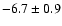 $ -6.7\pm 0.9$