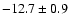 $ -12.7\pm 0.9$