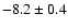 $ -8.2\pm 0.4$