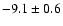 $ -9.1\pm 0.6$