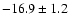 $ -16.9\pm 1.2$