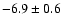$ -6.9\pm 0.6$