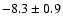 $ -8.3\pm 0.9$