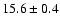 $ 15.6\pm 0.4$