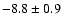 $ -8.8\pm 0.9$