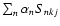 $\sum_n \alpha_n S_{nkj}$