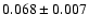 $0.068\pm 0.007$