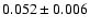 $0.052\pm0.006$