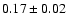 $0.17\pm0.02 $