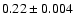 $0.22\pm0.004$