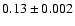 $0.13\pm0.002$