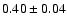 $0.40\pm0.04 $