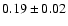 $0.19\pm0.02 $