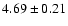 $ 4.69\pm 0.21$