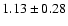 $ 1.13\pm 0.28$