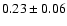 $ 0.23\pm 0.06$