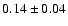 $ 0.14\pm 0.04$