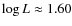 $\log L\approx 1.60$