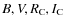 $B, V, R_{\rm C}, I_{\rm C}$