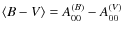 $\langle B-V\rangle=A_{00}^{(B)}-A_{00}^{(V)}$