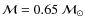 ${\cal M}=0.65~\cal{M}_\odot$