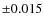 $\pm0.015$