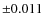 $\pm0.011$