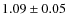 $ 1.09 \pm 0.05$