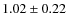 $1.02 \pm 0.22$