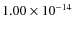 $1.00 \times 10^{-14}$