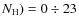 $N_{\rm H})=0 \div 23$