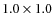 $1.0\times1.0$