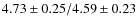 $4.73\pm 0.25/4.59\pm 0.23$