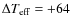 $\Delta T_{\rm eff}=+64$