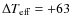 $\Delta T_{\rm eff}=+63$