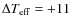 $\Delta T_{\rm eff}=+11$