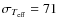 $\sigma_{T_{\rm eff}}=71$