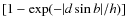 $[1-\exp(-\vert d\sin
b\vert/h)]$